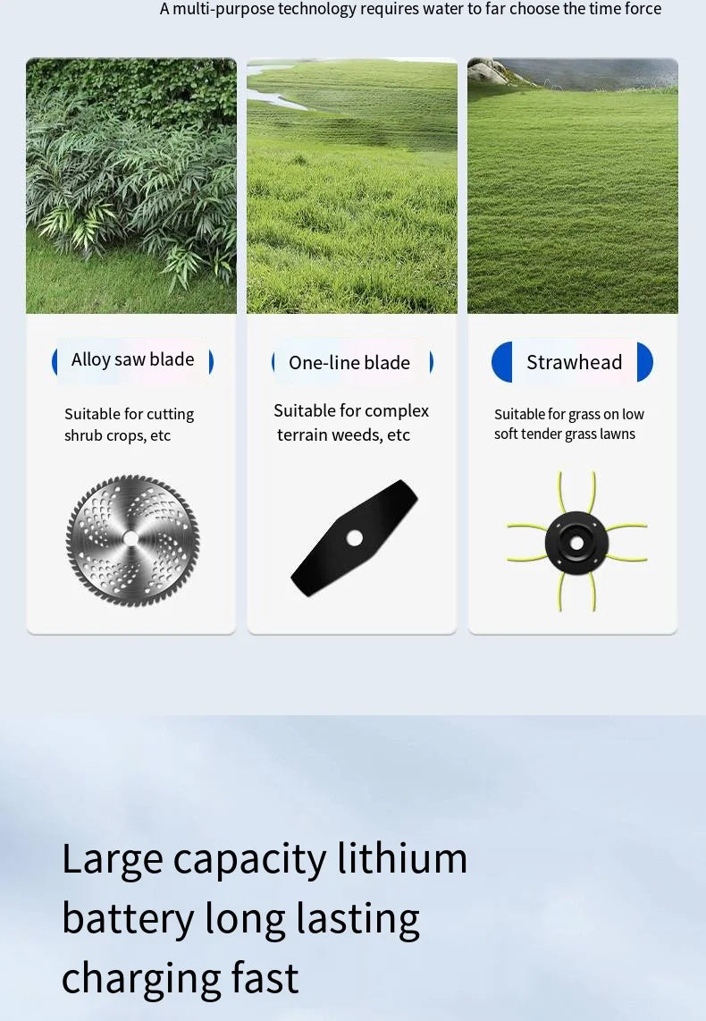 Multifunctional Lithium Battery Lawn Mower For Courtyard, Household Cordless Electric Lawn Mower, Portable Garden Lawn Mower