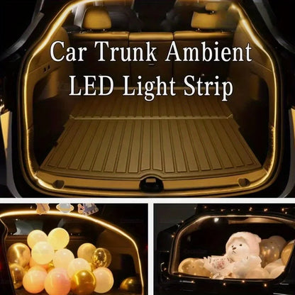LED Car Trunk Light Strip - 4m Ambient Light Free Cutting Waterproof Soft Decoration Light Strip Universal 12V Auto Accessories