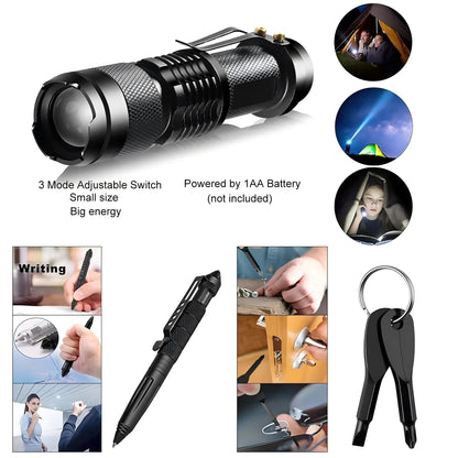 Outdoor Survival Kit: Multifunctional Camping & Hiking Essentials - First Aid Kit Emergency Tactical Gear Set  ﻿