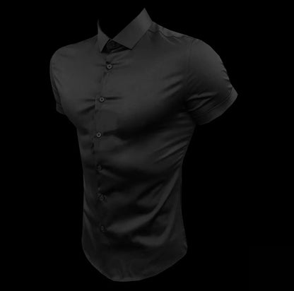 Summer Fashion Slim Fit Button Short Sleeve Shirts Men Casual Sportswear Dress Shirt Male Hipster Shirts Tops Fitness Clothing