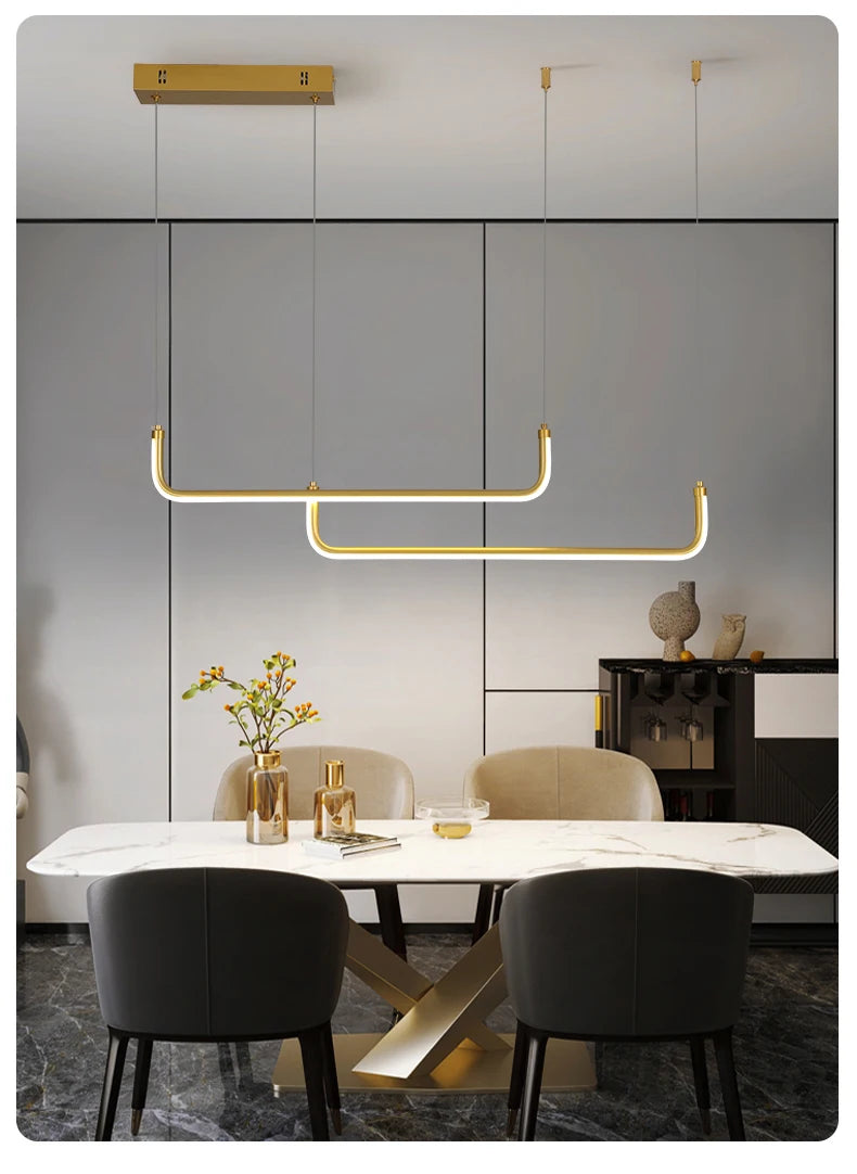 Modern Chandeliers Aluminum Dining Room LED Pendant Lamps Home Décor Bedroom Study Living RoomLighting Fixtures