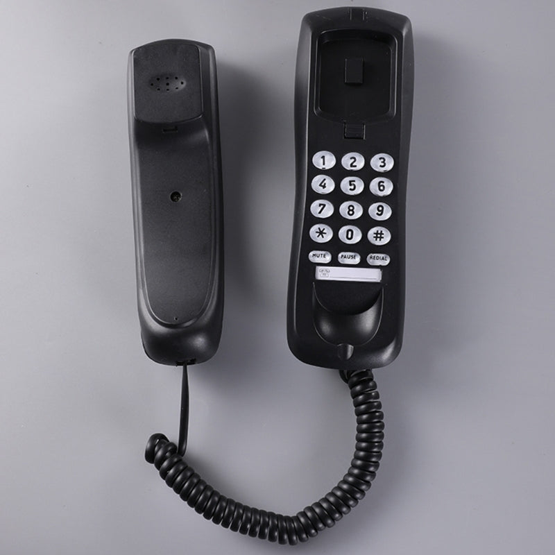 High Quality Landline Telephone with Mute and Redial Functions Easy Install Wall Phone Black/White