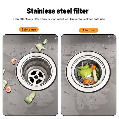 Wholesale Kitchen Sink Strainers with Handle Stopper Sink Drain Basket Stainless Steel Mesh Filter Waste Hole Trap Strainer