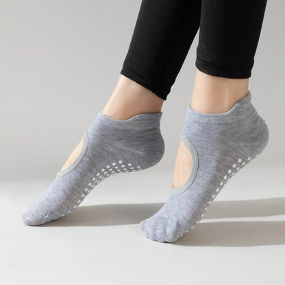 Bandage Yoga Socks for Women Pilates Ballet Dance Cotton Socks Non-Slip Woman Sport Sock Gym Workout Slipper Running Grip Sock