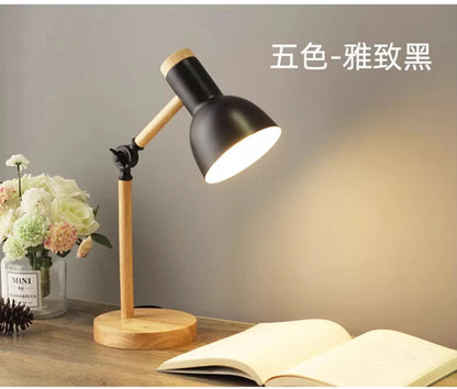 Nordic Decorative Eye Protection Small Table Lamp Modern Simple Cute Exquisite Bedroom Desk Bedside Lamp Girl Macaron Wood Lamp