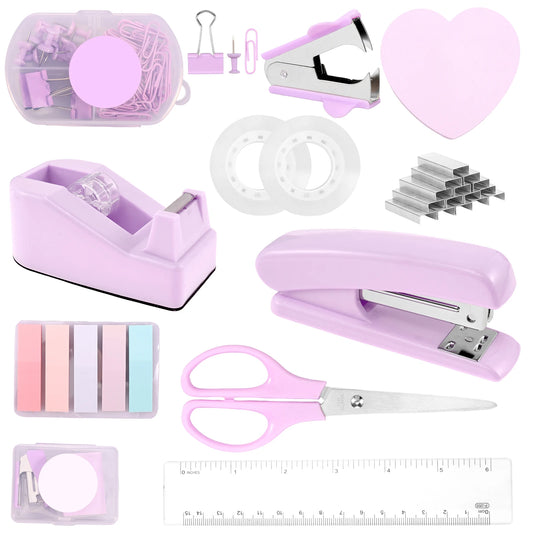 Desk Organizers Accessories Office Supplies with Stapler, Staple Remover, Clips, Scissor, Rule back-to-school Students Supplies