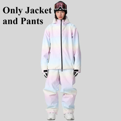 Winter Couple Skiing Suites New Warm Woman Snow Set Outdoor Ski Sport Suit Men Windproof Snowboard Tracksuit Loose Snow Clothing