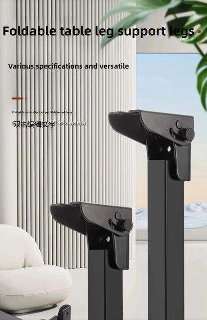 Foldable Table Leg Supports Thickened Sturdy Bases Anti-Slip Wear-Resistant Silent Foot Pads Heavy-Duty Aluminum Alloy  Design