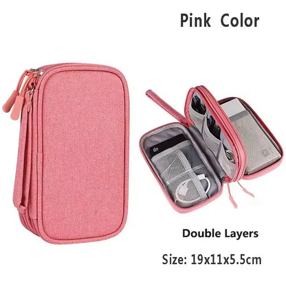 Travel Organizer electronics accessories organizer portable waterproof double layers storage for cable hard disk Power Bank