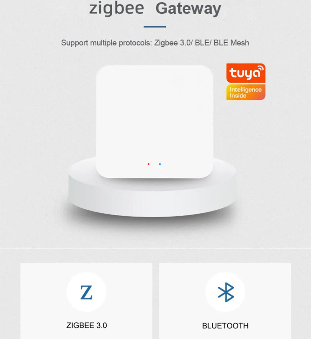 Tuya ZigBee 3.0 Smart Hub, Wireless/Wired Gateway Bridge for App Voice Remote Control, Works with Alexa Home Assistant