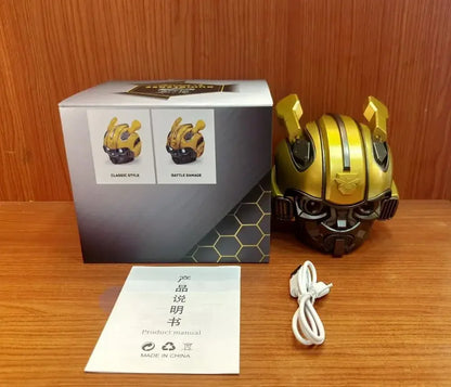 Original Transformers Bluetooth Speakers Bumblebee Head Bluetooth Speakerdual Speakersled Light Heavy Basssuitable,Tf, Fm Radio