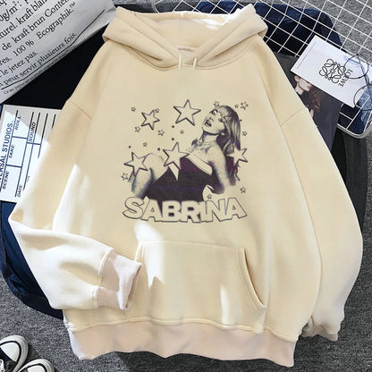 Sabrina Carpenter hoodie casual wear kawaii athleisure printed design girl sweatshirts youthful funny graphic elegant