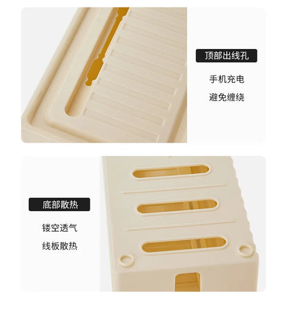 Cable Storage Box With Lid For Home Office High Capacity Cord Organizer Space Saving Desktop Socket Cable Management Box