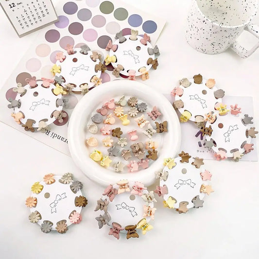 Hair Accessories Mini Hair Claw Frosting Barrettes Flower Mini Hair Claw Hair Ornaments Hair Clip Star Hair Crab Clip Children