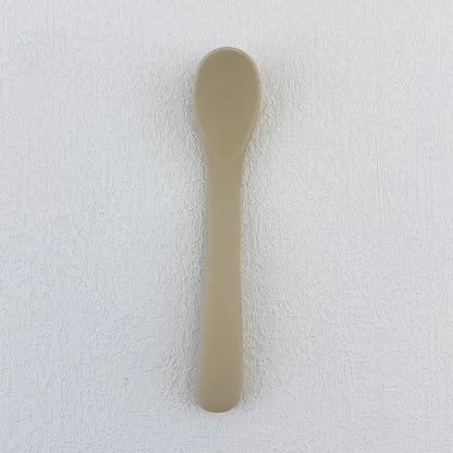 Baby Soft Silicone Spoon Food-grade Silicone Children's Supplementary Feeding Training Spoon Long-handle Silicone Feeding Spoon