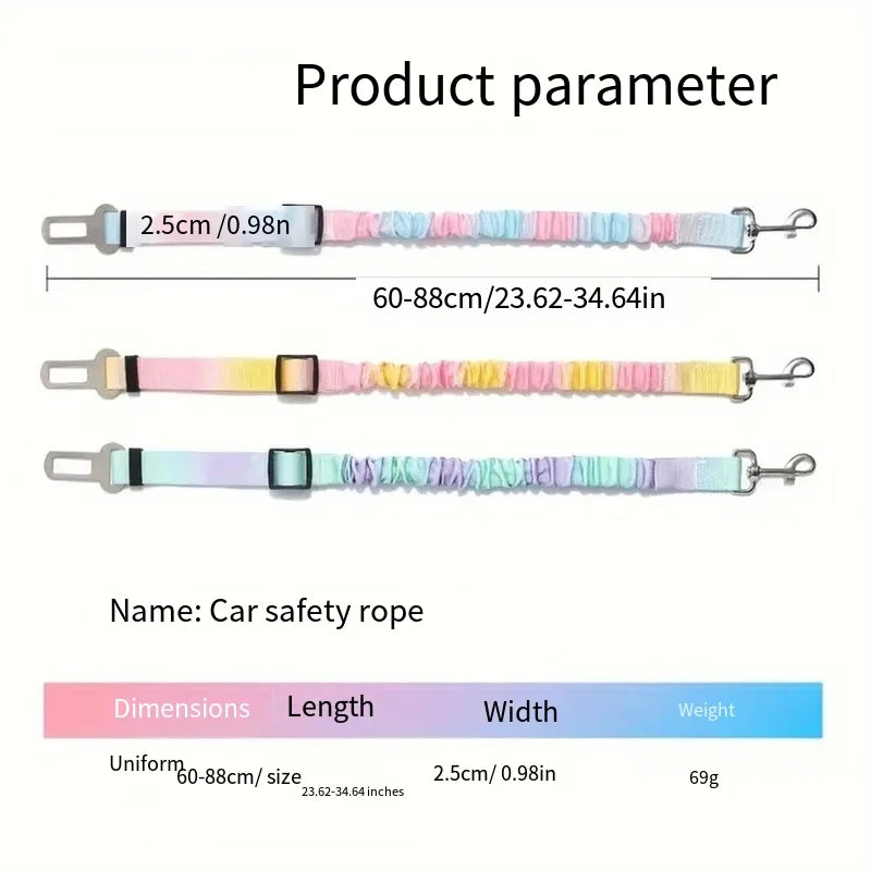 Adjustable Dog Car Seat Belt - Elastic Nylon Safety Harness for Secure Travel