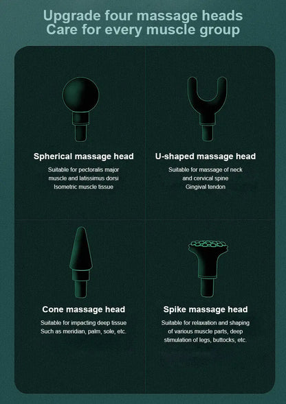 Massage Gun Portable Percussion Pistol Massager For Body Neck Deep Tissue Muscle Relaxation Gout Pain Relief Fitness