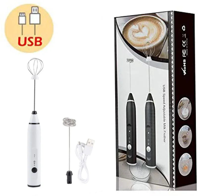 Electric Milk Frothers Handheld Wireless Blender USB Mini Coffee Maker Whisk Mixer Cappuccino Cream Egg Beater Food Blender