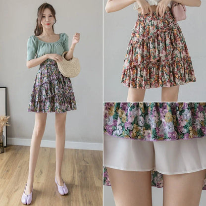 Skirts for Women Pleat Chiffon Womens Skirt Dots Clothing Mini Pleated Ruffle Short White Modest Aesthetic Harajuku A Line Cheap