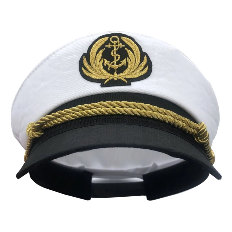 Navy Marine Hat Yacht Captain Hat  Captain Costume Men  Cap Beanie Navy Marine  Hat Formal Dress