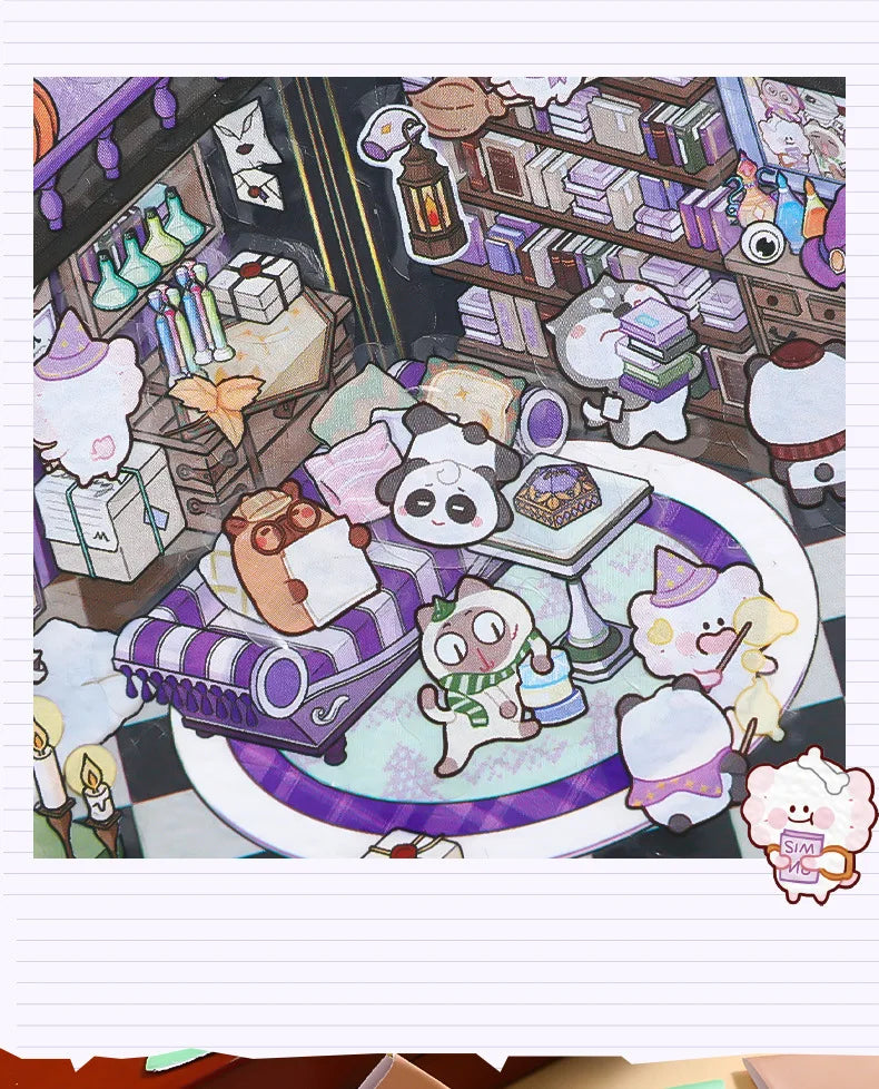 Creative Design Landscaping Sticker for Student Cute Cartoon Magic 3D Stack Scene Scrapbook Sticker Sweet Student Supplies