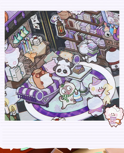 Creative Design Landscaping Sticker for Student Cute Cartoon Magic 3D Stack Scene Scrapbook Sticker Sweet Student Supplies