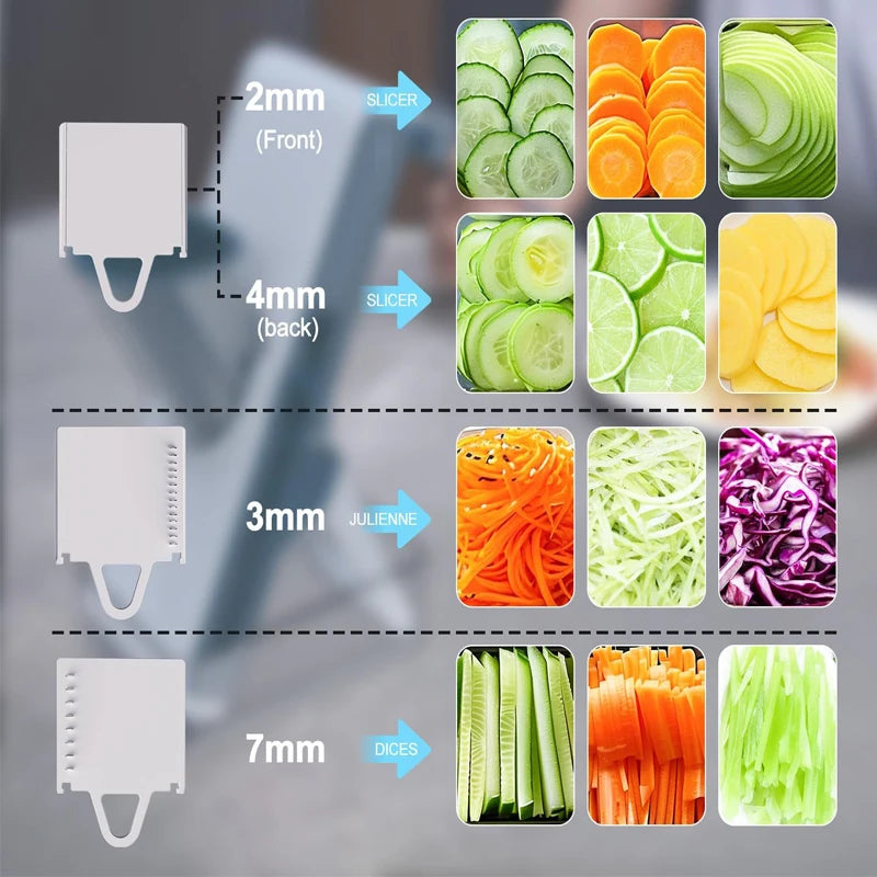 Multifunction Vegetable Slicer Safe Mandoline Slicer For Kitchen Potato Onion Garlic Cucumber Slicer Food Chopper Kitchen Tool