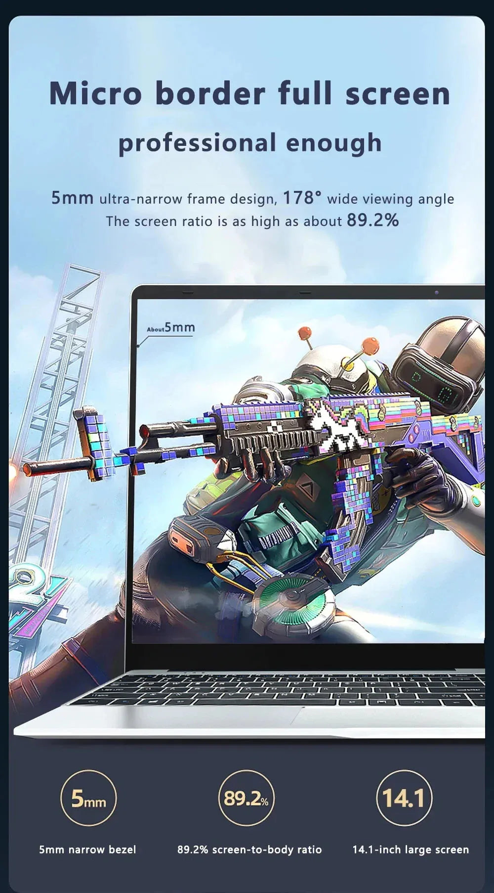 Laptop Computer 14.1" Intel 12GB RAM 1TB 2TB SSD Windows 11 Notebook Office Learn Recreation Entertainment Portable Laptops