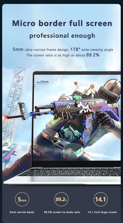 Laptop Computer 14.1" Intel 12GB RAM 1TB 2TB SSD Windows 11 Notebook Office Learn Recreation Entertainment Portable Laptops