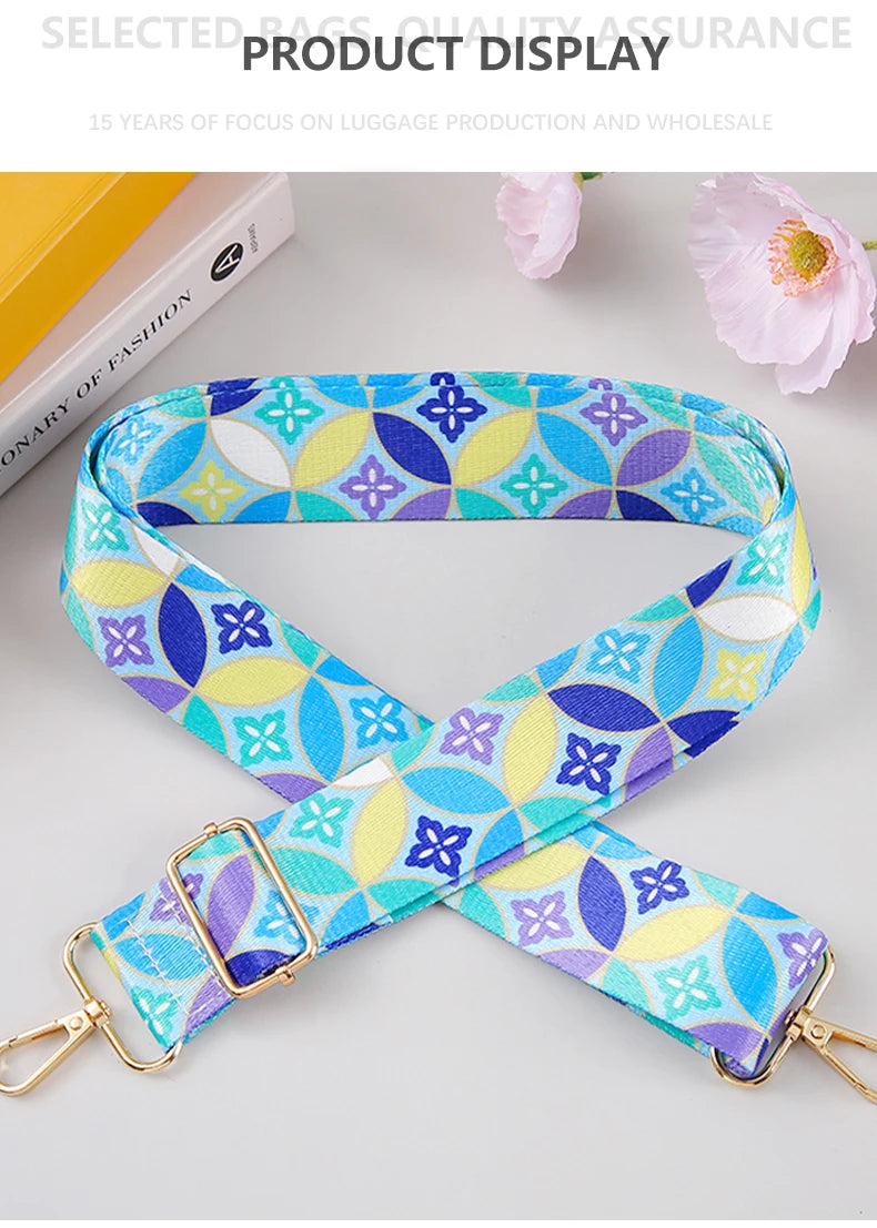 Fashionable And Minimalist Shoulder Strap Print Adjustable Bag Strap Luggage Replaceable Travel Accessories