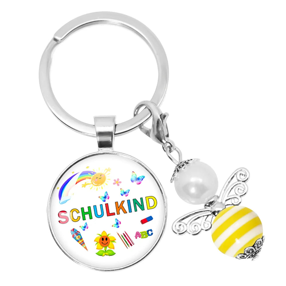 School Child Enrollment Cute Girl Gift Guardian Angel Keychain School Child School Bag School Lucky Charm