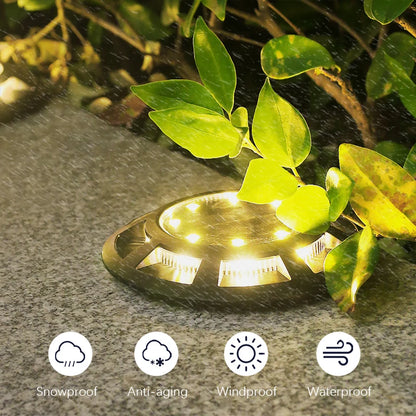 Solar Ground Light with Smart Light Sensor, LED Path Lights for Garden Yard Stairs