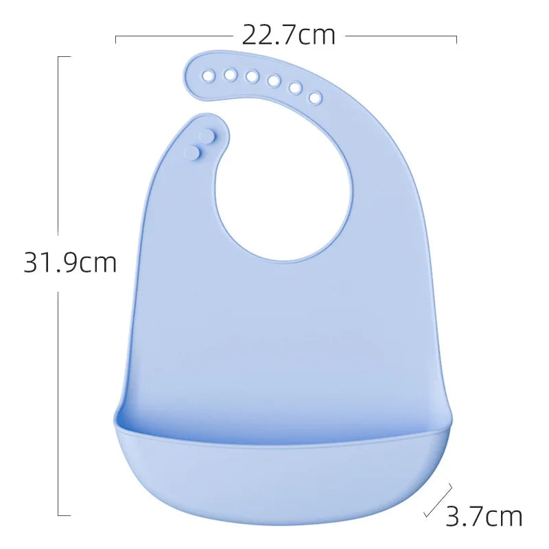 Eating Enlarged and Widened Bib Waterproof Silicone Super Soft and Light Feeding Complementary Food Children's Bib Saliva Pocket
