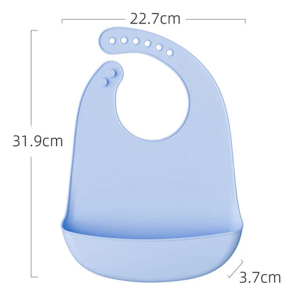Eating Enlarged and Widened Bib Waterproof Silicone Super Soft and Light Feeding Complementary Food Children's Bib Saliva Pocket