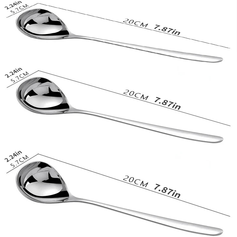 1pc Stainless Steel Thickening Spoon Creative Long Handle Durable Hotel Hot Pot Spoon Soup Ladle Home Kitchen Essential Tools