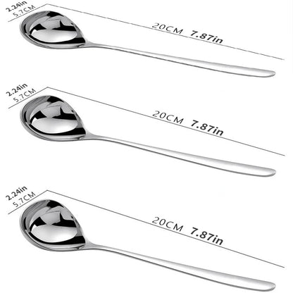 1pc Stainless Steel Thickening Spoon Creative Long Handle Durable Hotel Hot Pot Spoon Soup Ladle Home Kitchen Essential Tools