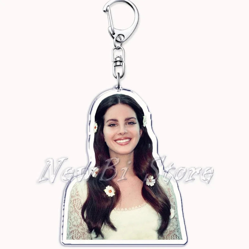 Hot Singer Lana Del Rey Keychain for Accessories Bag Pendant Born To Die Ultraviolence Key Chain Ring Keyring Jewelry Fans Gifts