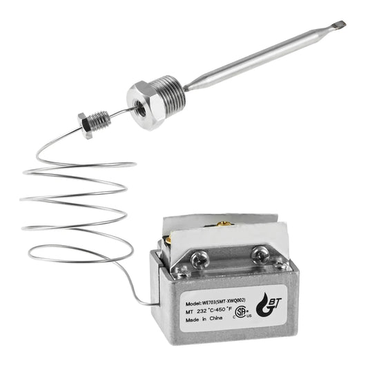 232℃ /450℉ Thermostat High Limit Safety Fryer Switch For 3/8 "-18 NPT 1177 Gas Fryer High Limit Safety Deep Fryer Thermostats