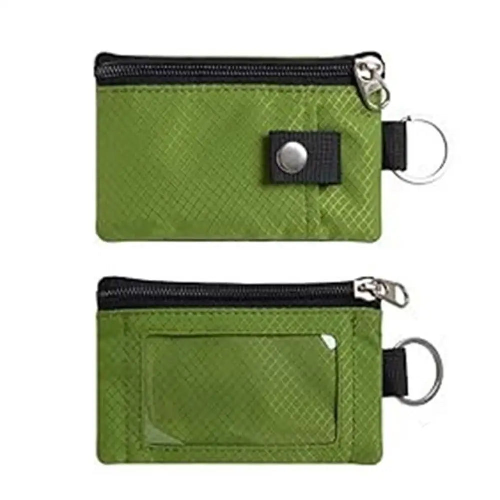 RFID Blocking Slim Wallet with ID Window, Waterproof Travel Card Holder, Protector with Keychain & Wrist Strap for Men Women