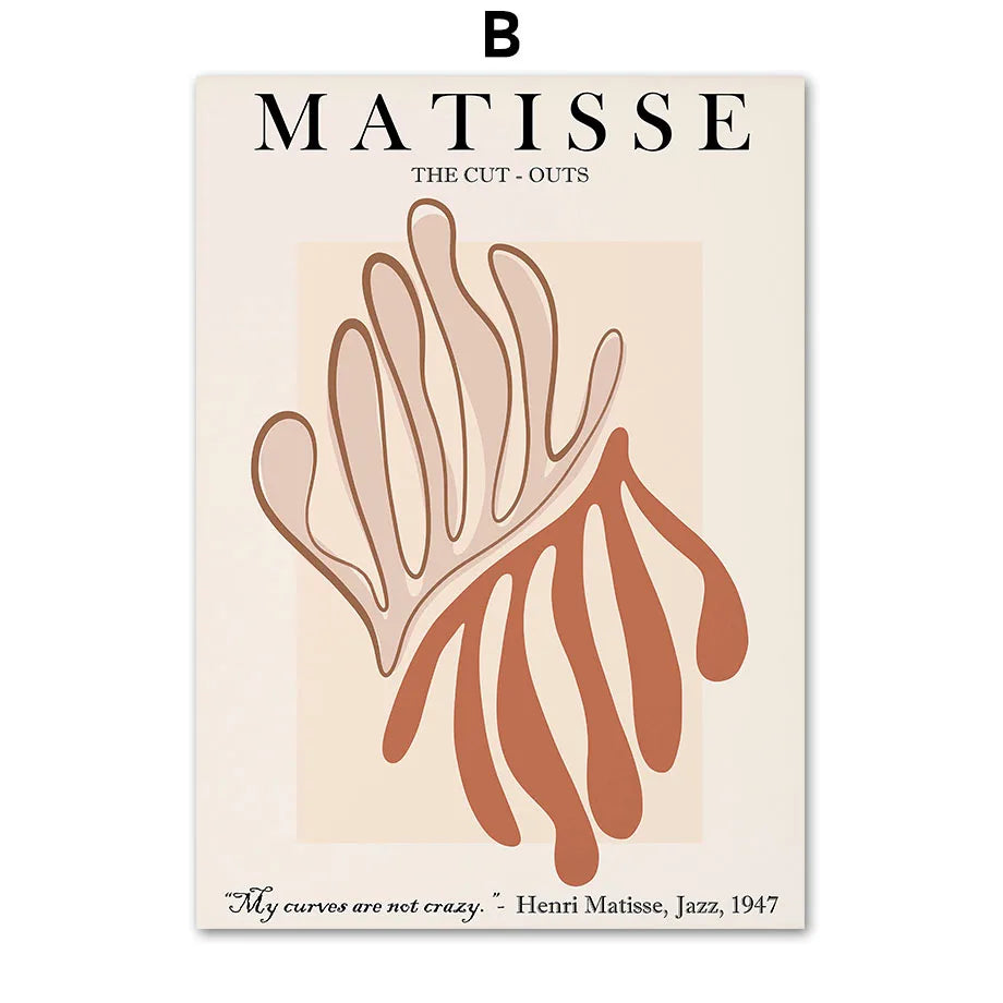 Abstract Wall Art Matisse Poster Line Face Coral Leaves Posters and Prints Canvas Paintings for Interior Pictures Room Art Decor