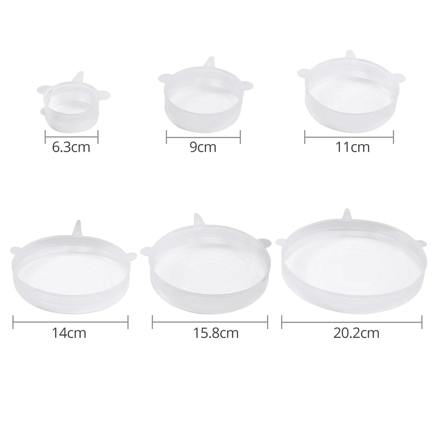 JUSTOOL 12 Pcs Stretchable Silicone Fresh-Keeping Lid For Refrigerator Food Cling Film Bowl Lids Silicone Lid Set Fresh-Keeping