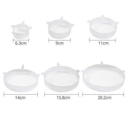 JUSTOOL 12 Pcs Stretchable Silicone Fresh-Keeping Lid For Refrigerator Food Cling Film Bowl Lids Silicone Lid Set Fresh-Keeping