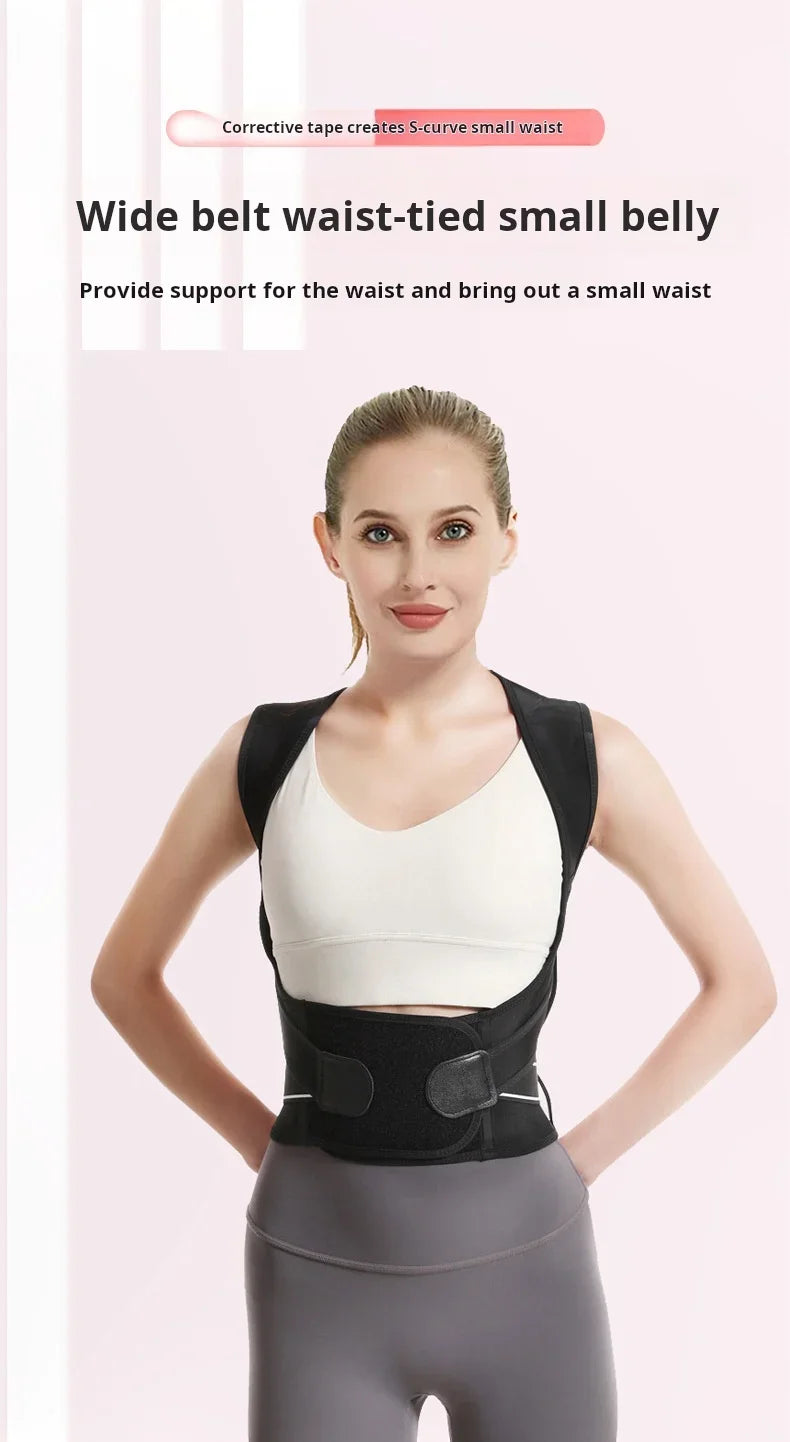 Adjustable Posture Corrector Brace for Women & Men, Upper Back Support, Gym Pilates Body Alignment, Unisex Spinal Straightener