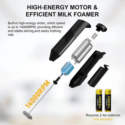 Electric Milk Frother Coffee Maker Handheld Whisk Beater Foam Maker Drink Mixer With Stand Kitchen Milk Coffee Egg Stirring Tool