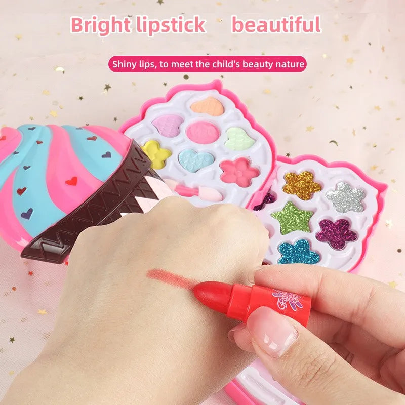 Girl Ice Cream Cosmetics Princess Cosmetics Box Ice Cream Box Lipstick Children's Toys Children's Games Baby Cosmetics Set
