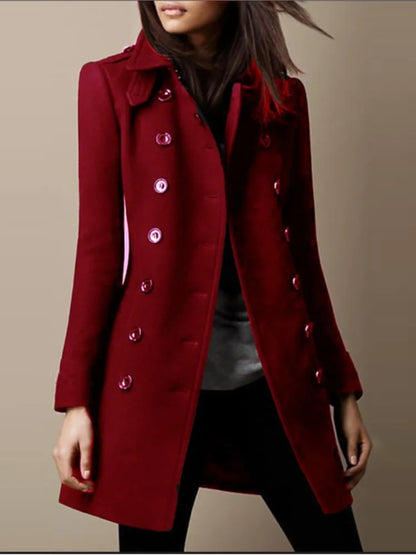 Fashion Office Coat Top Lady Casual Long Sleeve Button Coats Tops For Women Elegant Clubwear Womens Clothing Autumn Winter New