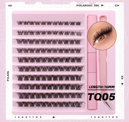 Diy Lash Extension Kit Cluster Eyelash Extension Kit Individual Lashes Kit Lash Bond and Seal Lash Glue and Lash Tweezers Makeup