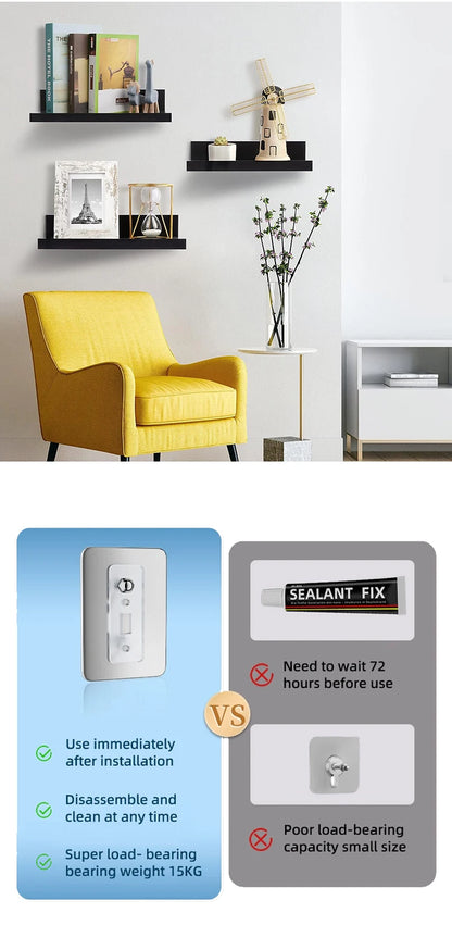 Floating Bathroom Shelves Without Drilling Storage Wall Rack Home Organizer Ledge Hardwares Cabinet Kitchen Toilet Accessories