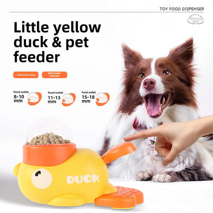Pet Snack Feeder Dog Food Dispenser Automatic Feeder Puppy Cartoon Duck Design Used to Train Dogs Accessories Cats Cat Supplies