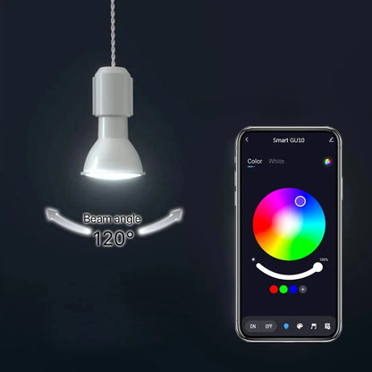 GU10 Bluetooth Lamp Tuya Smart Bulb RGB 220V Led Light Bulbs Smart Led Bulb APP Control Lamp 9W Dimmable For Room Home Decor